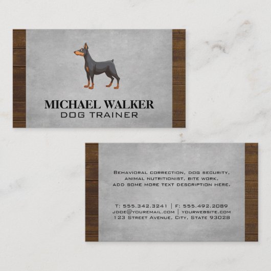 Hond staan en alert visitekaartje (Voorkant / Achterkant)
