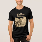 Hond Staarten van Avontuur Grappige Hond Liefhebbe Tri-Blend Shirt (Voorkant)