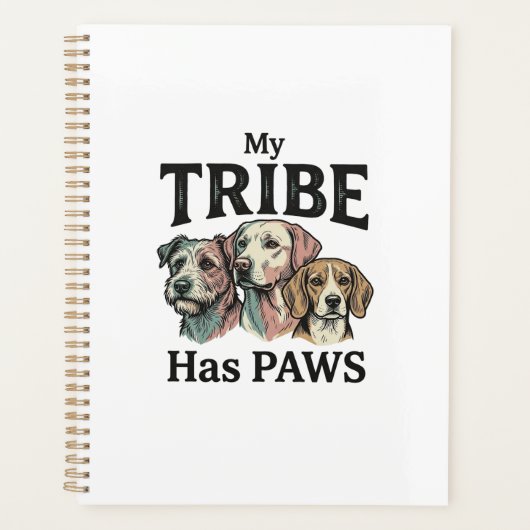 Hond Stam heeft poten Vintage graveerontwerp_1 Planner (Voorkant)