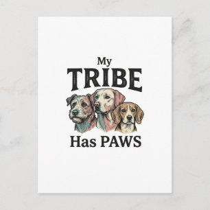 Hond Stam heeft poten Vintage Gravure Ontwerp_1 Briefkaart