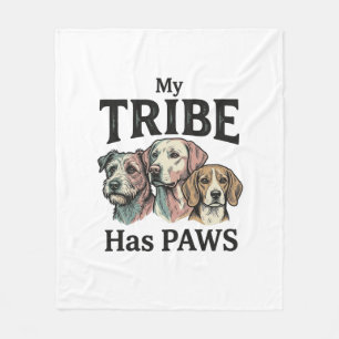 Hond Stam heeft poten Vintage Gravure Ontwerp_1 Fleece Deken