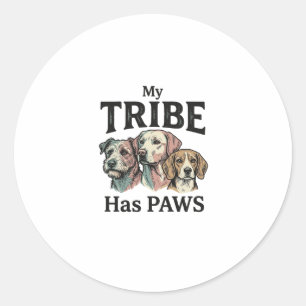 Hond Stam heeft poten Vintage Gravure Ontwerp_1 Ronde Sticker