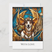 Hond steampunk met vleugels kaart (Voorkant)