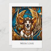 Hond steampunk met vleugels kaart (Voorkant / Achterkant)