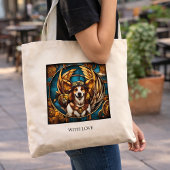 Hond steampunk met vleugels tote bag