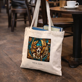 Hond steampunk met vleugels tote bag