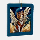 Hond steampunk vleugels keramisch ornament (Rechts)