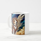 Hond steampunk vleugels koffiemok (Voorkant links)