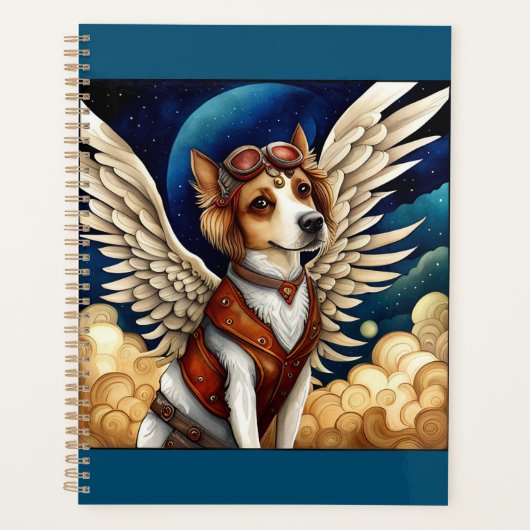 Hond steampunk vleugels planner (Voorkant)