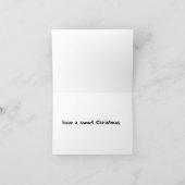 Hond steelt candycane feestdagen kaart (Binnen)