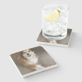 Hond Stenen Onderzetter (Zijkant)