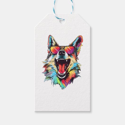 hond strand zomer hond chillen cadeaulabel (Voorkant)