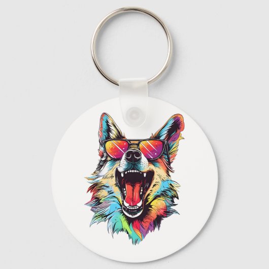 Hond Strand Zomer Hond Koelen 1 Sleutelhanger (Voorkant)