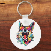 Hond Strand Zomer Hond Koelen 1 Sleutelhanger (Voorkant)