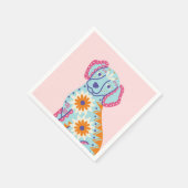 Hond Suiker Schedel Dag van de Doden Roze Servette Servet (Hoek)