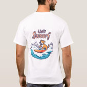 Hond Surfen T-shirt (Achterkant)