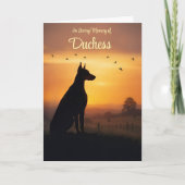 Hond Sympathie Aangepaste Naam Silhouet Dobermann Kaart (Voorkant)