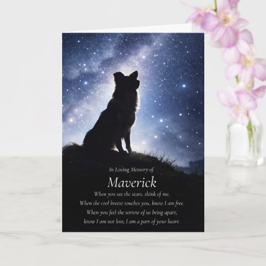 Hond sympathie Border Collie aangepaste naam Kaart (Orchidee)