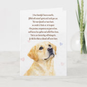 Hond sympathie Gele Lab Labrador Retriever  Kaart (Voorkant)