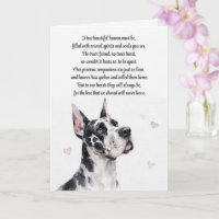 Hond sympathie Great Dane ras spiritueel gedicht