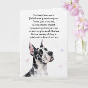 Hond sympathie Great Dane ras spiritueel gedicht Kaart