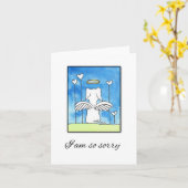 Hond Sympathie Kaart, Hond Engel met Vleugels Kaart (Gele Bloem)