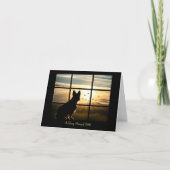 Hond Sympathie Memorial Zonsondergang en Vogels Co Kaart (Voorkant)