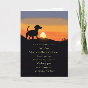 Hond sympathie met gedicht Schattige Dachshund in Kaart