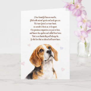 Hond sympathie verlies met mooi Beagle gedicht Kaart