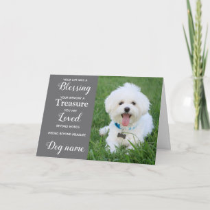 Hond sympathiekaart voor overlijden met foto kaart