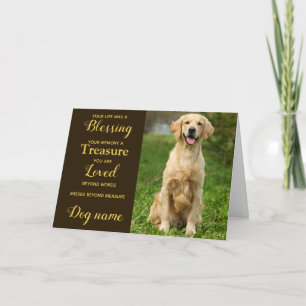 Hond sympathiekaart voor overlijden met foto kaart