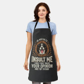 Hond T-shirt Grappige Mening Belediging Schort (Gedragen)