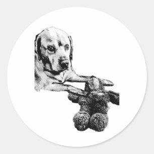 Hond & Teddy Zwart & Wit Sticker