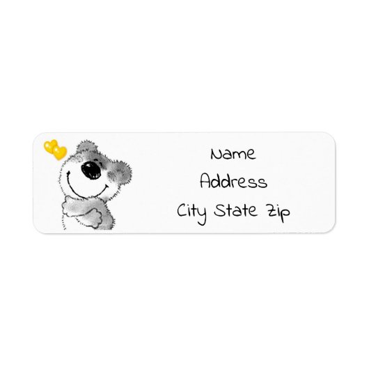 ***HOND TEDDYBEAR MET LOVE** ADRES ETIKET (Voorkant)