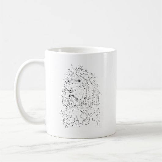 Hond tekening koffiemok Cockapoo (Links)