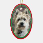 Hond Ter Nagedachtenis Aan Kerstvakantie Rood Groe Keramisch Ornament (Links)