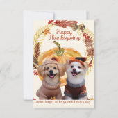 Hond Thanksgiving/dank u kaart (Voorkant)