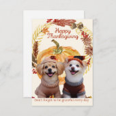 Hond Thanksgiving/dank u kaart (Voorkant / Achterkant)