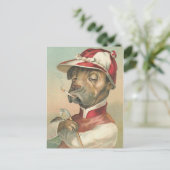  hond "The Smoking Jockey" Briefkaart (Staand voorkant)