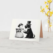 Hond Thee Party Wenskaart Kaart (Gele Bloem)