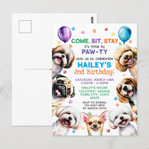 Hond Thema 2e Verjaardagsfeest Uitnodiging
