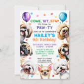 Hond Thema 9e Verjaardag Party Uitnodiging (Voorkant)