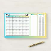 Hond Thema Niet-gedateerde Maandelijkse Kalender P Post-it® Notes (Op bureau)