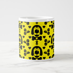 Hond thema patroon grote koffiekop