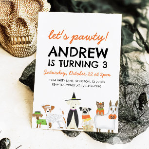 Hond Thema Puppy Party Halloween Verjaardag Kaart