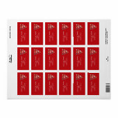 Hond thema rode kerst etiket (Full Sheet)
