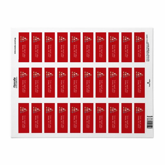 Hond thema rode kerst etiket (Full Sheet)