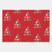 Hond thema rode kerst inpakpapier vel (Voorkant 3)