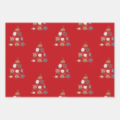 Hond thema rode kerst inpakpapier vel (Voorkant)