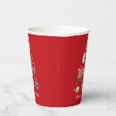 Hond thema rode kerst papieren bekers (Rechts)